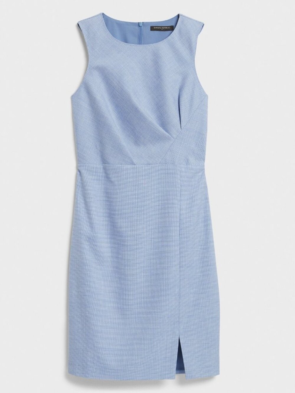 NEW $139  Banana Republic Sleeveless Textured Chambray Blue Sheath Dress work 2